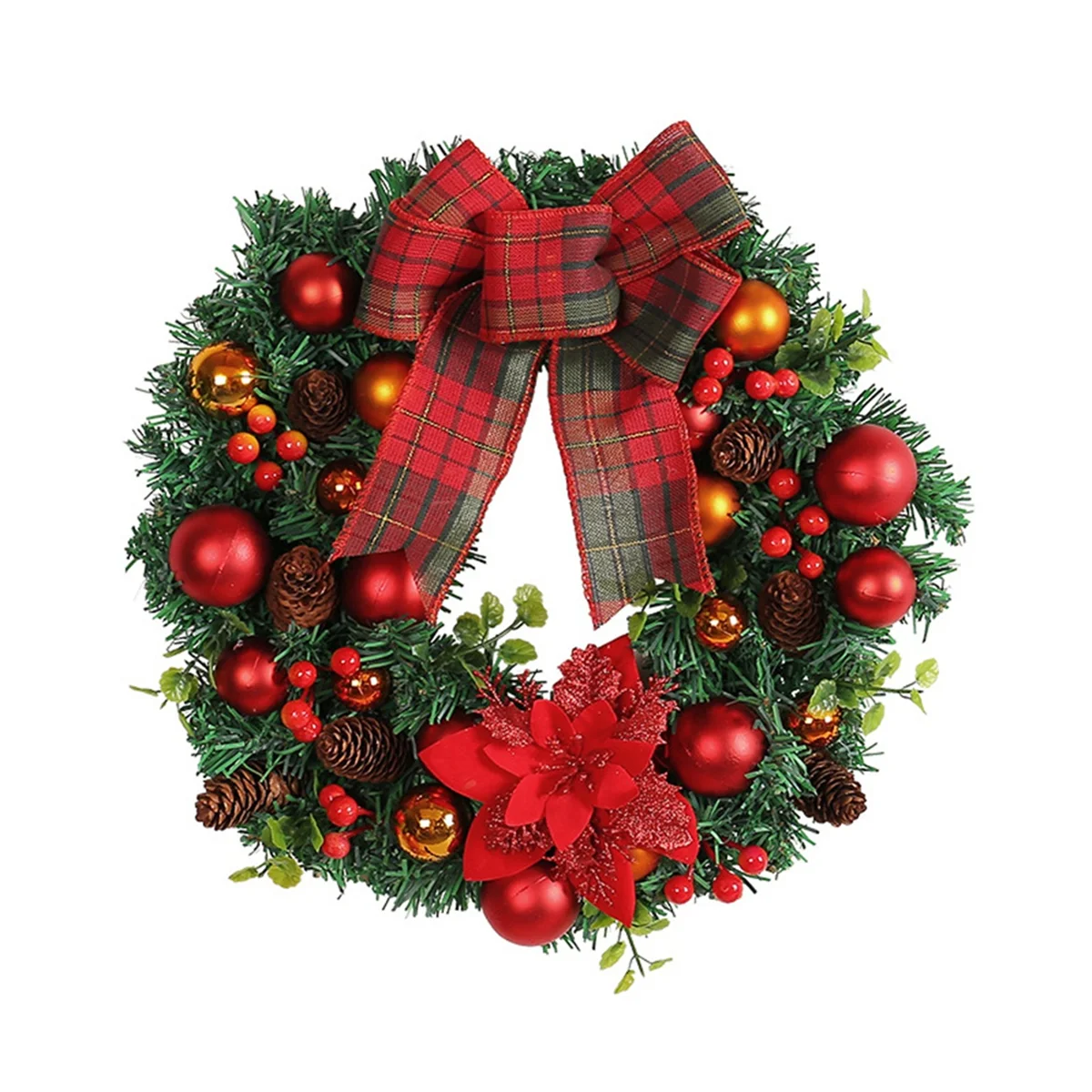 

Christmas Wreath Decoration for Front Door, Christmas Wreath for Farmhouse Window Wall Fireplaces Porch Party Decor