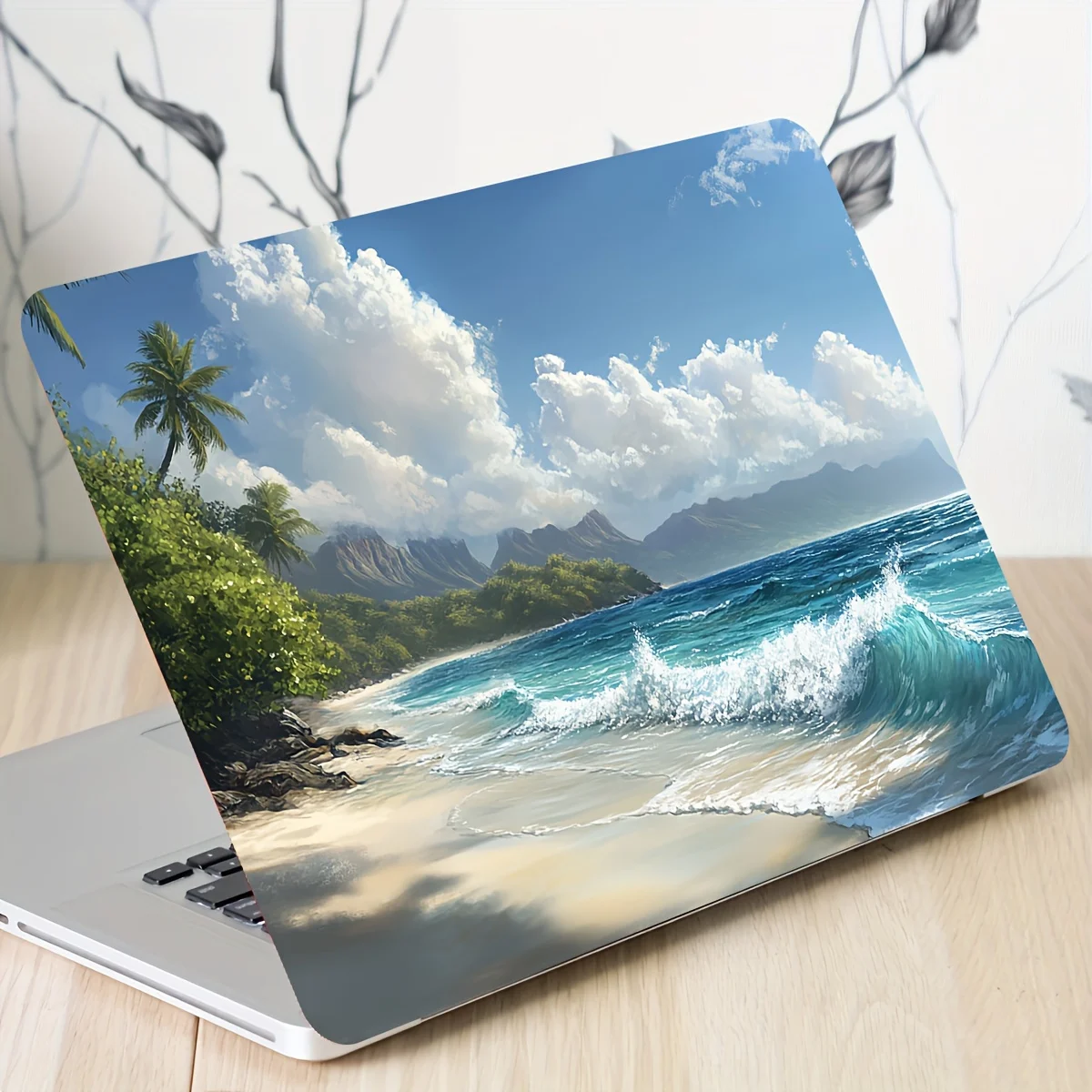 Lot de 2 autocollants décoratifs pour ordinateur portable motif vue sur mer, autocollant universel pour netbook, motif unique, autocollant décoratif pour ordinateur portable de Tian