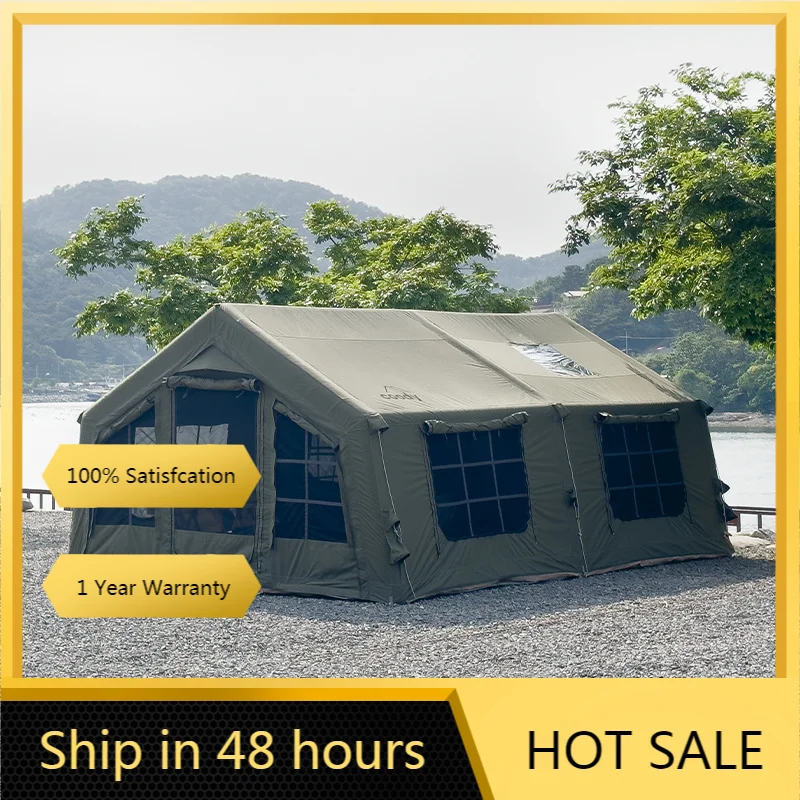 Coody Familia 17.2 Army Green Air Tent, Wholesale 4 Season Large Luxury Inflatable Tent For Family Camping Party