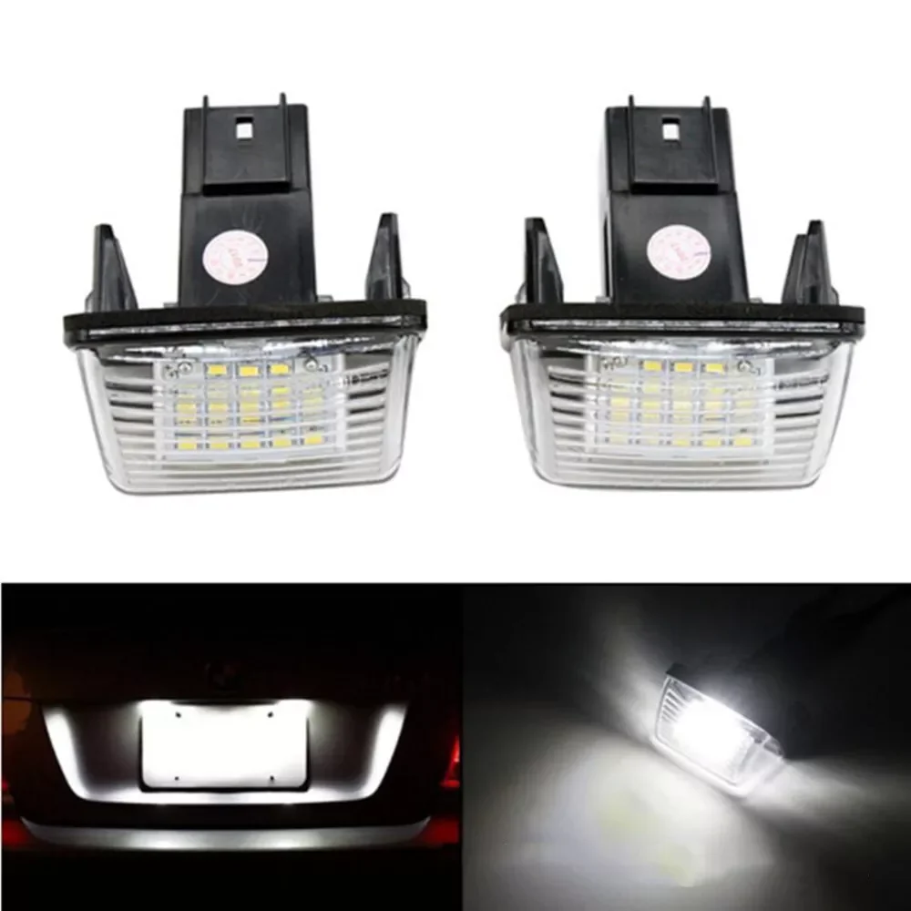 2Pcs Car LED License Number Plate Light For Citroen C3 C4 C5 Berlingo Saxo Xsara Picasso For Peugeot 206 207 306 307 308 5008