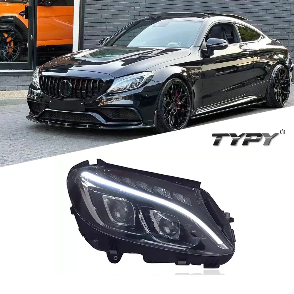 

Автомобильные фары TYPY для Benz C-Class W205 C260 C300 2015-2018, обновленные модифицированные фары, динамическая сигнальная лампа, автомобильные аксессуары