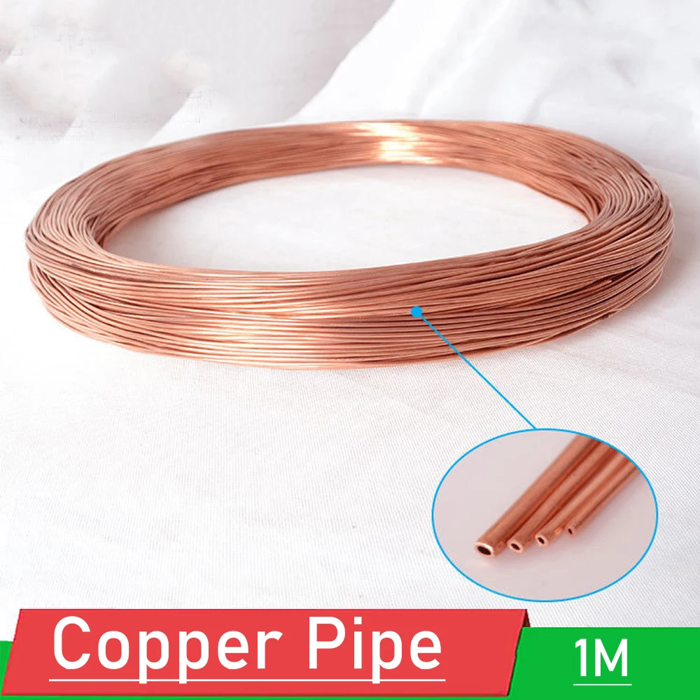 1 Meter Copper capillary 1.6mm 1.8MM 2MM 2.5MM 3MM 3.5MM 4MM 5MM TP2 copper tube air conditioner refrigerator freezer