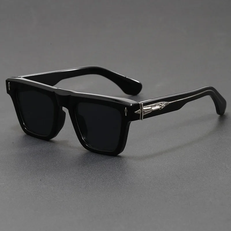 2026 New Thick Square Acetate Eyeglasses Metal Decor Optical Frame Unisex