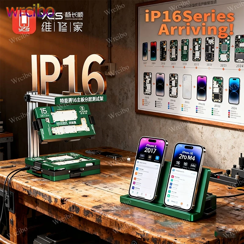 

​​YCS Motherboard Middle Frame Test Fixture For iPhone X-16 Pro Max Logic Board Upper / Lower Layer No Requird-Welding Tester