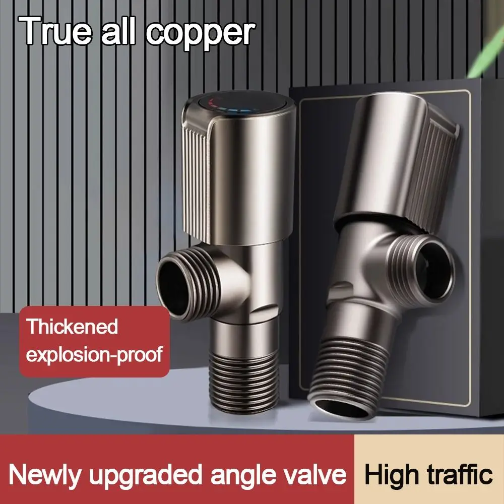 

Portable Copper Angle Valve G1/2" Thread Multi Functional Water Tap Connector Replacement Faucet Joint Hardware