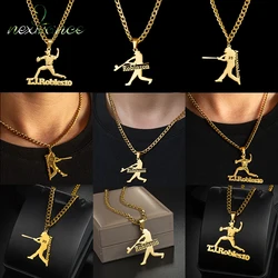 Nextvance Custom Name Necklace Baseball Sports Style Stainless Steel Men Personalized Pendant Sportsman Favorite Jewelry Gifts