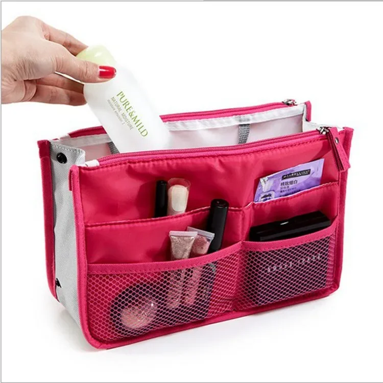 Multifunctional Bi-fold Storage Bag Double Zipper Large Capacity Storage Arrangement Makeup Toiletries Large Classification Bag