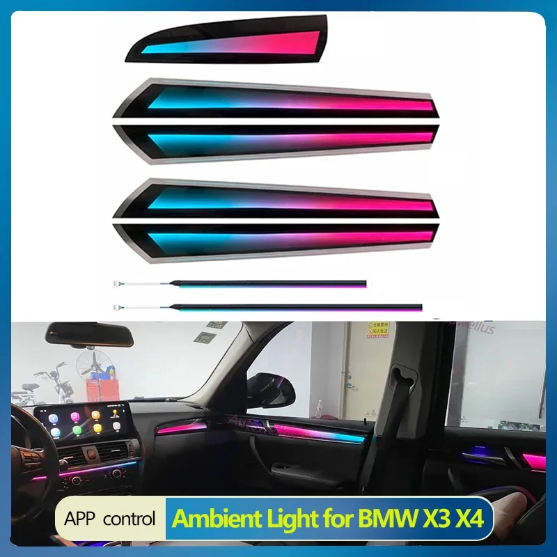 

Symphony Ambient Light for BMW X3 X4 2012-2017 Dynamic Car Interior Acrylic Guide Fiber Strip Decoration Atmosphere Lamp