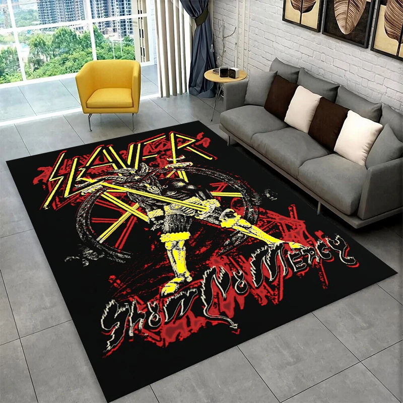 Home Bathroom Door Signs - Tapis décoratif rétro Slayer Heavy Metal