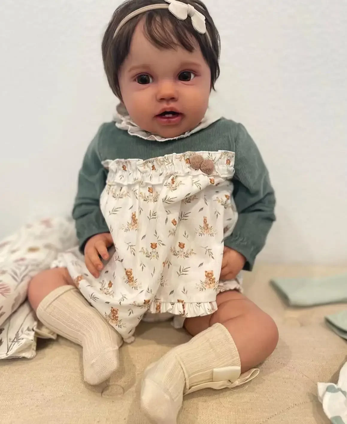 カスタマイズされた提供 24 インチリボーンベビーロッティ手根付き髪すでに完成した人形クリスマスギフト