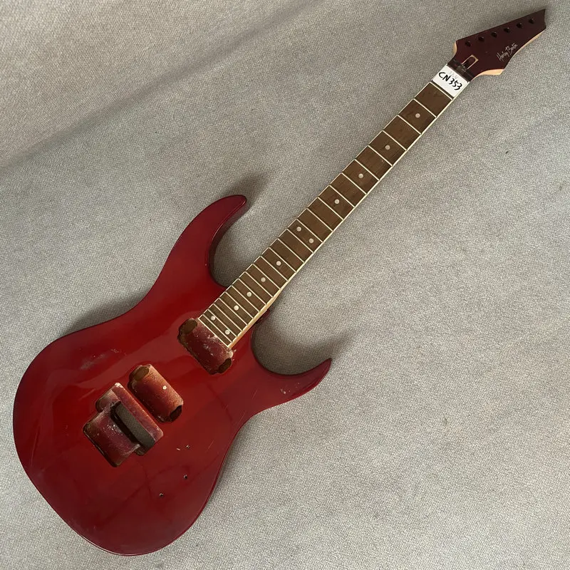 CN353 CB353 DIY Red Color Floyd Rose Tremolo Electric Guitar HH Pickups Body+HB Progressive S 24 Frets Guitar Neck Guitar Kits