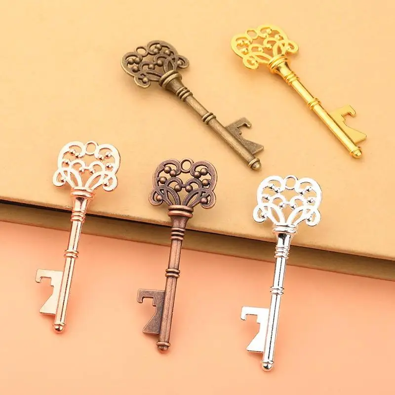 【BA】1Pcs Creative Portable Vintage Key Shaped Portable Vintage Alloy Key Shaped Keychain Beer Bottle Opener Keyring Bar Tools