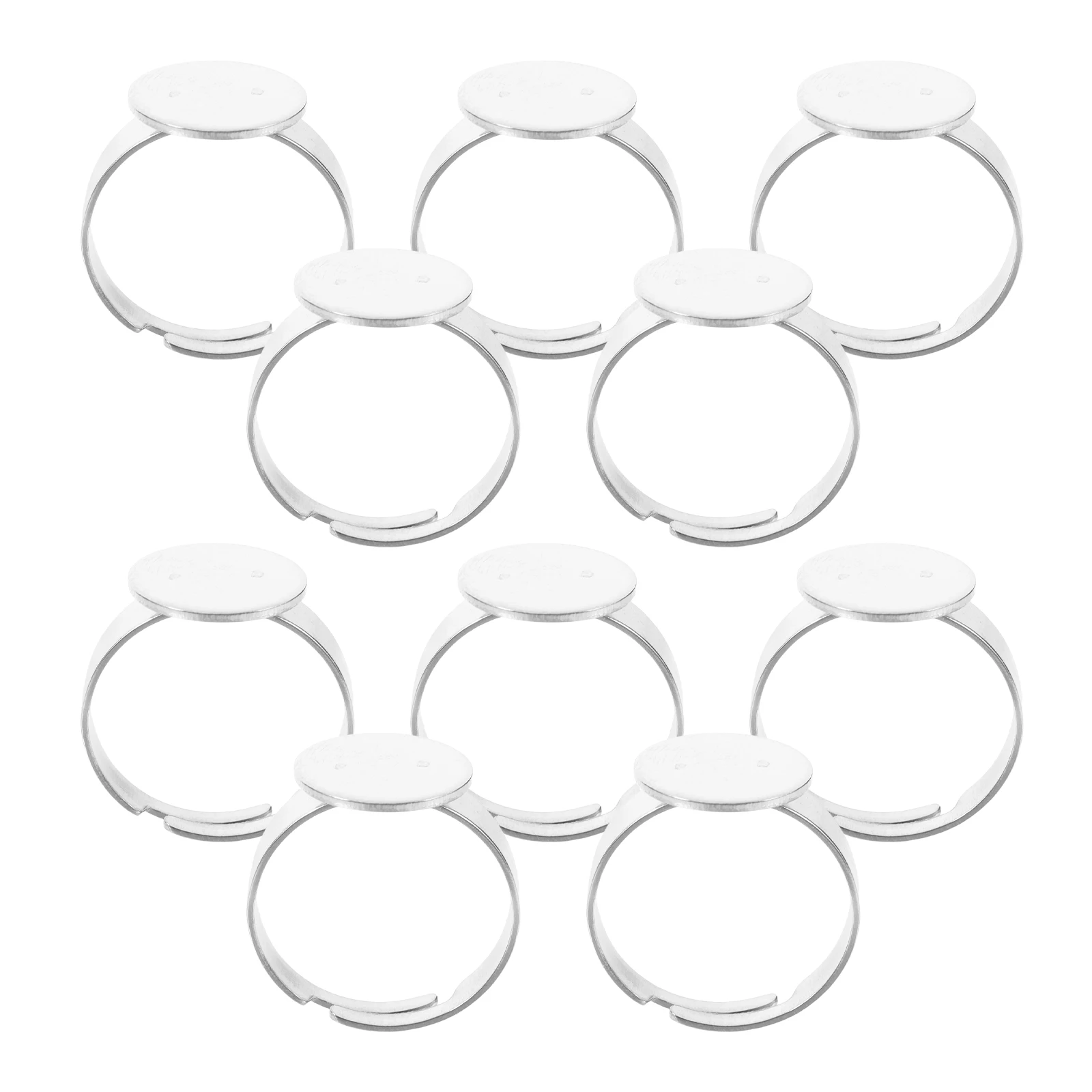 

20pcs Steel Ring Base Adjustable Silver DIY Jewelry Making Supplies Portable Stainless Steel Ring Base Craft Gifts