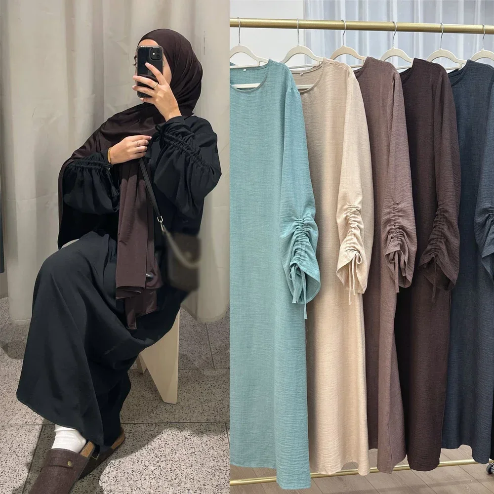 Moroccan Party Eid Ramadan Mubarak Abaya Muslim Maxi Dress Dubai Modest Kaftan Femme Turkey Islam Gown Jalabiya Vestidos Casual