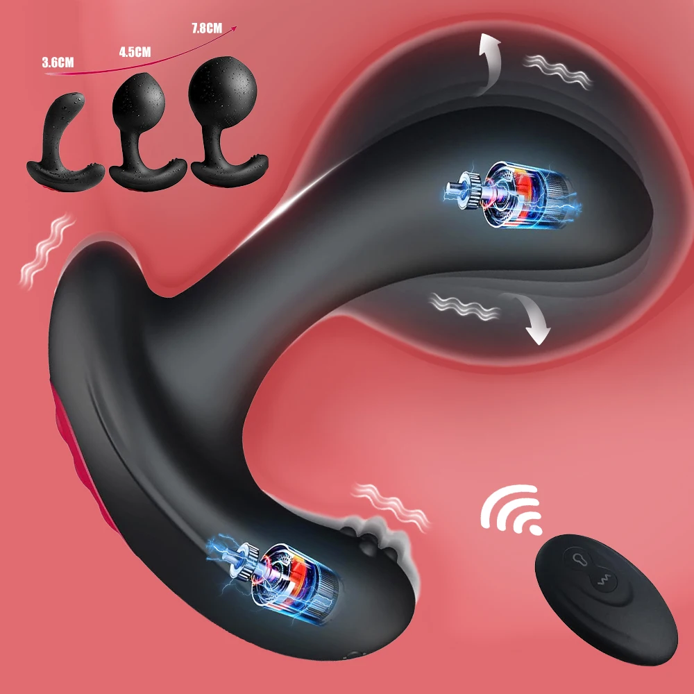 Anal Vibrator Inflatable Butt Plug Remote Prostate Massager Automatic Inflation Vibrating Male Female Prostate Stimulator