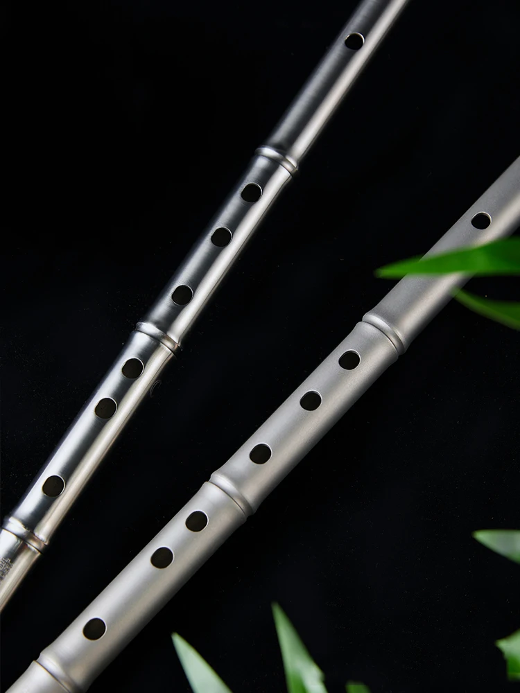 Titanium Aloy Flute Bamboo Joint Style Playing Dizi Professional And Refined High-End Purple Bamboo Thickened Metal Instrument