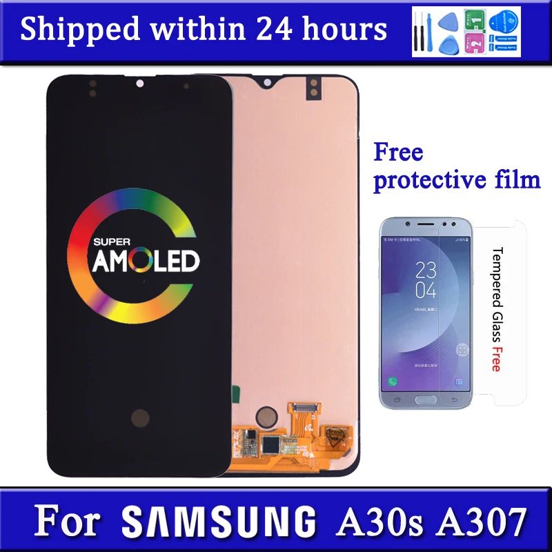 AMOLED Screen For Samsung Galaxy A30s Display A307 A307F A307FN A307G A307YN LCD Touch Screen Digitizer Assembly Replacement