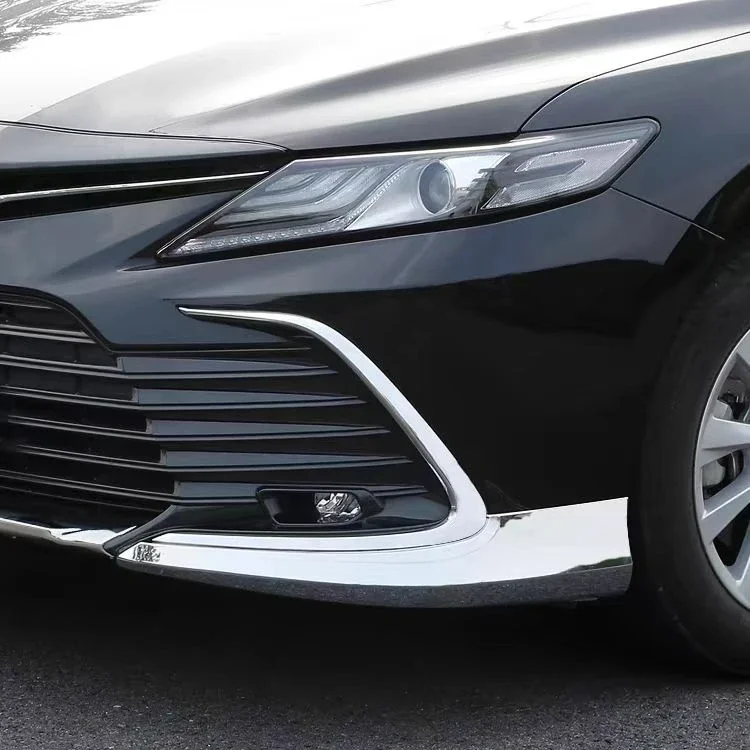 

Для Toyota Camry LE XLE 2021 2023 ABS Хромированная передняя противотуманная лампа для бровей веко Обложка накладки противотуманные полосы наклейка Стайлинг автомобиля