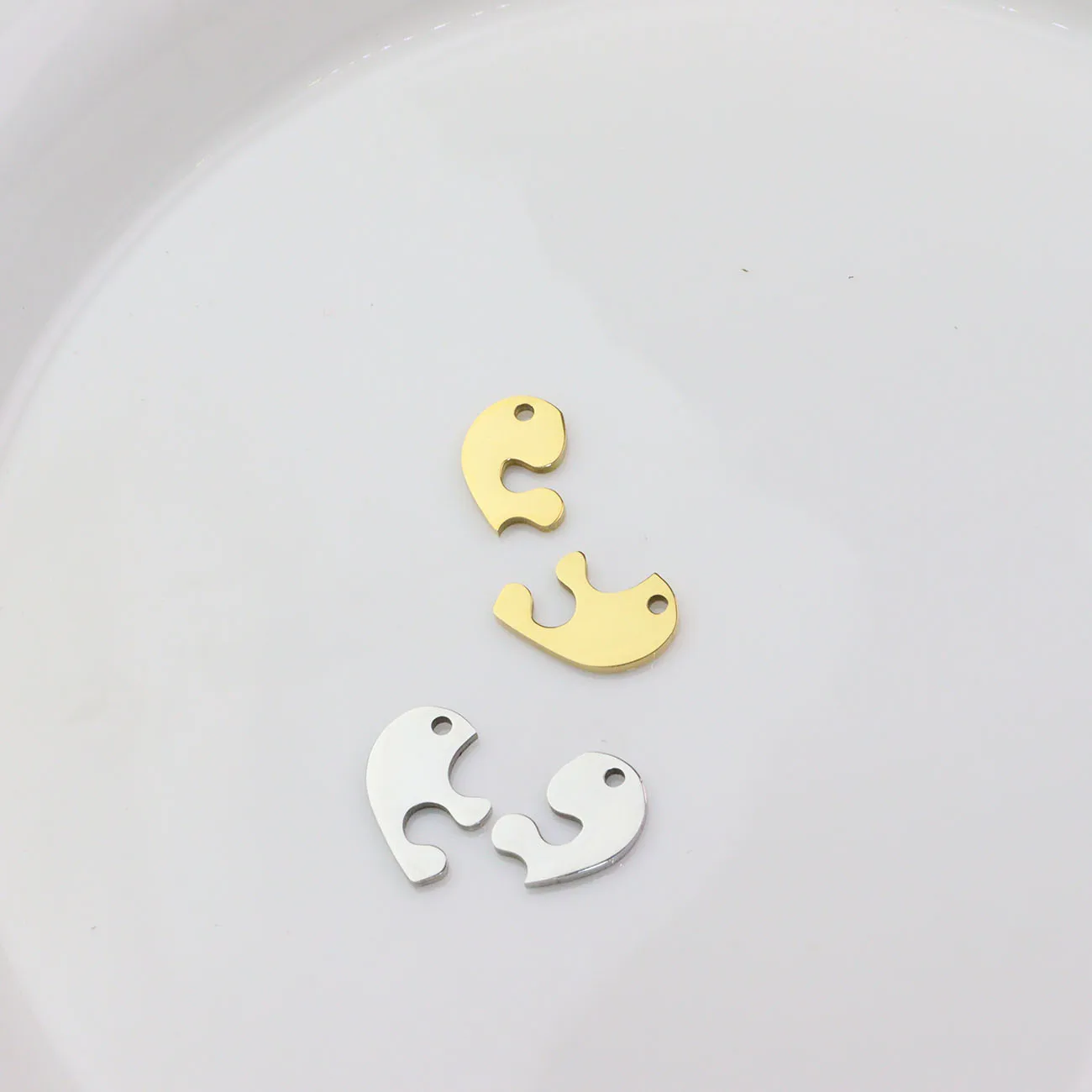 5 Sets Stainless Steel Mirror Polish Jewelry Heart Friends Charms Pendant DIY Handcraft Waterproof Antiallergic