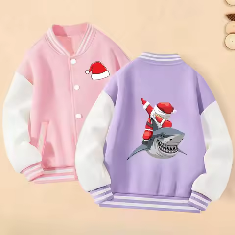 Santa Claus Fall Winter Hoodies Boys Girls Christmas Baseball Uniform Thick Coat Sonic Narutos Kids Warm Jacket Tops