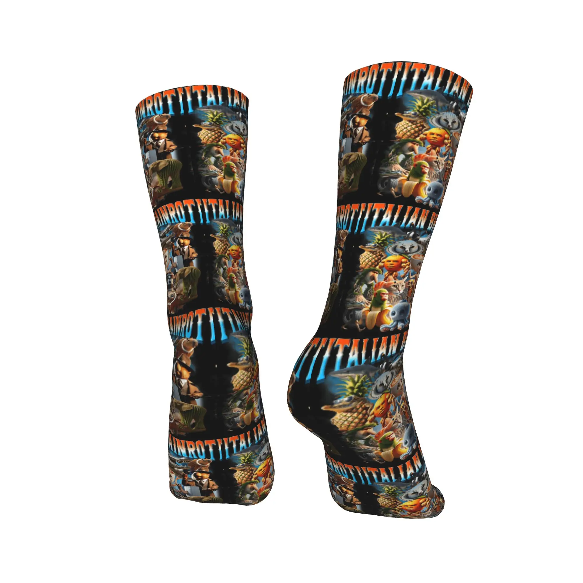 Personagens italiano brainrot engraçado meme tendência popular meias modernas meias de inverno anti skid mulheres meias esportivas