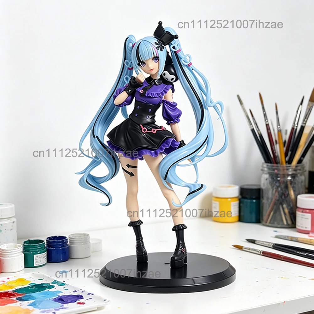 Hatsune Miku Gothic Loli Style Modell 21 cm PVC Actionfigur Coole Sammlerfigur Anime-Figur Schreibtischdekoration Geschenk für Cartoon-Liebhaber – Detail 1