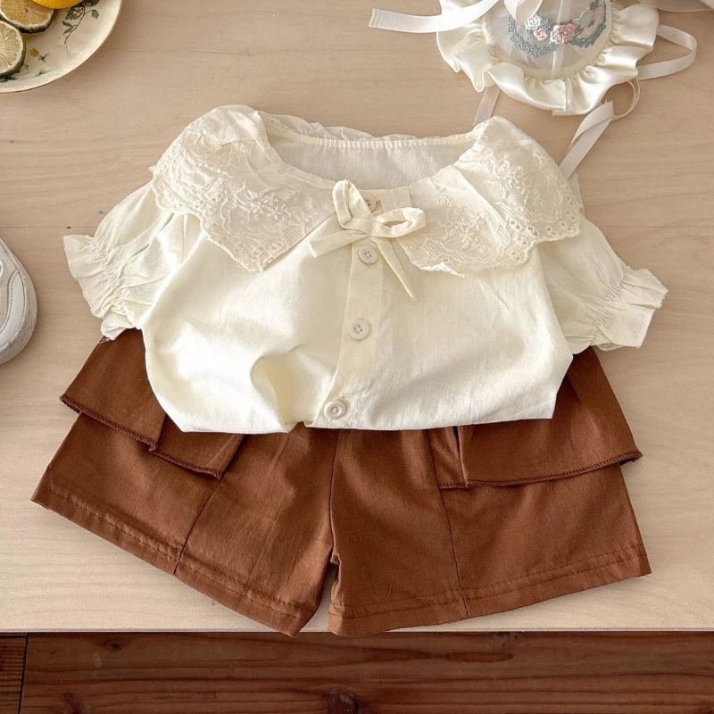 

New Summer Fashion Baby Girls Clothes Suit Children Shirt Shorts 2Pcs/Sets Kids Clothing Infant Casual Costume Toddler Outfits