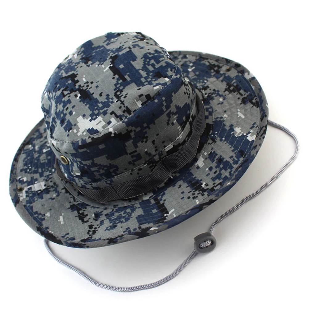 

Outdoor Camouflage Fisherman Hat Fishing Hats for Men Boonie Hiking Cap Wide Brim