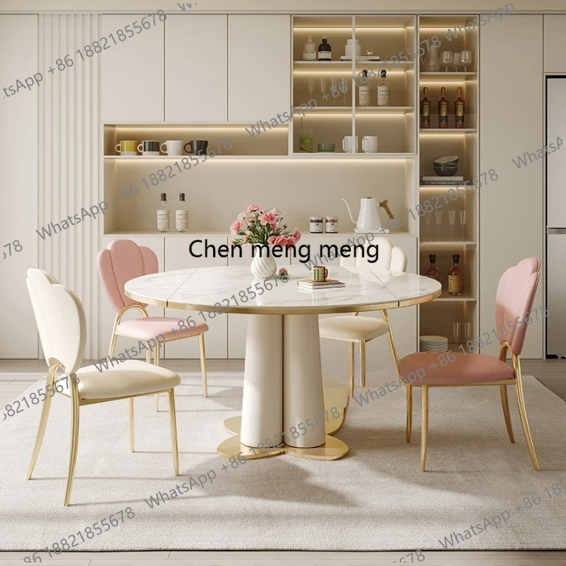 Mesa de Comedor de Diseño para Salón, Mesa de Café para Sala de Estar, Mesa de Póker Extensible, Mesa Redonda de Mármol, Mesas de Comedor, Muebles de Cocina
