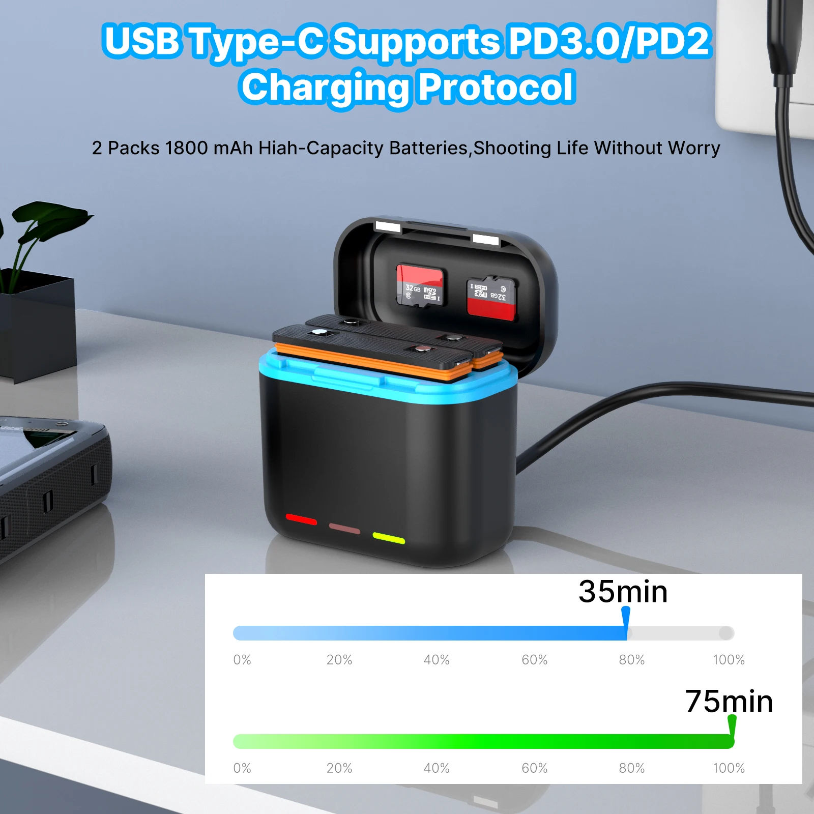 for Insta360 X3 Fast Charging Box and Battery For Insta 360 ONE X3 Charger Hub 2 Ways Accessories