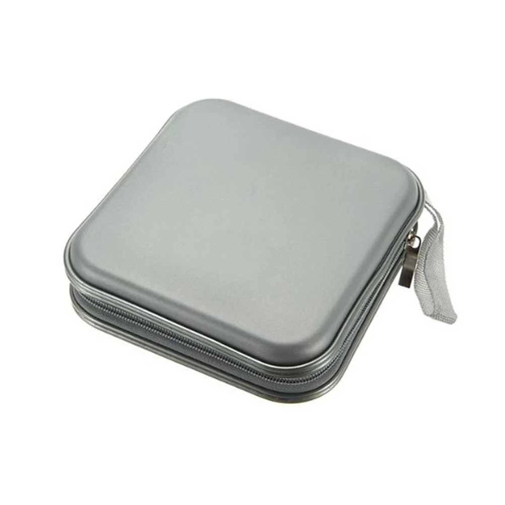 

Cd 16*16*5Cm Silver Plastic Cd Storage Case For Dvd Vcd Game Discs Organizer Holder Zipper Closure Dustproof