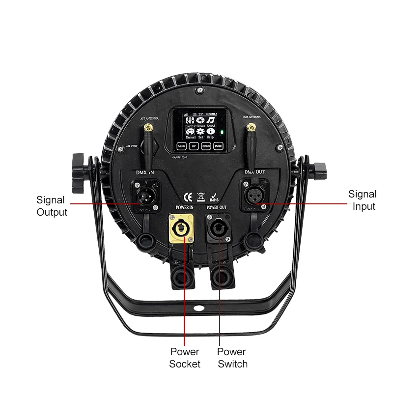 Imagem -05 - Rgbwa uv Levou Luz de Palco sem Fio Controle Remoto Aplicativo Móvel Dmx à Prova Dágua 12x18w em Pcs