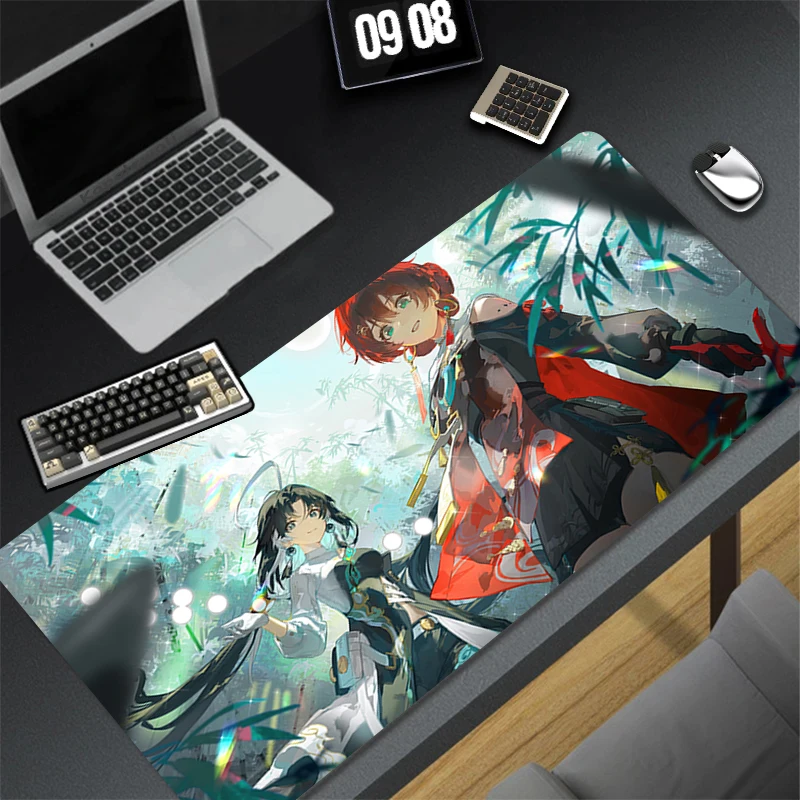 Computer Gaming Accessories W-wuthering Waves Danjin HD Mousepad Office PC Mouse Pad Keyboard Pad Desk Decoracion Anime Desk Mat