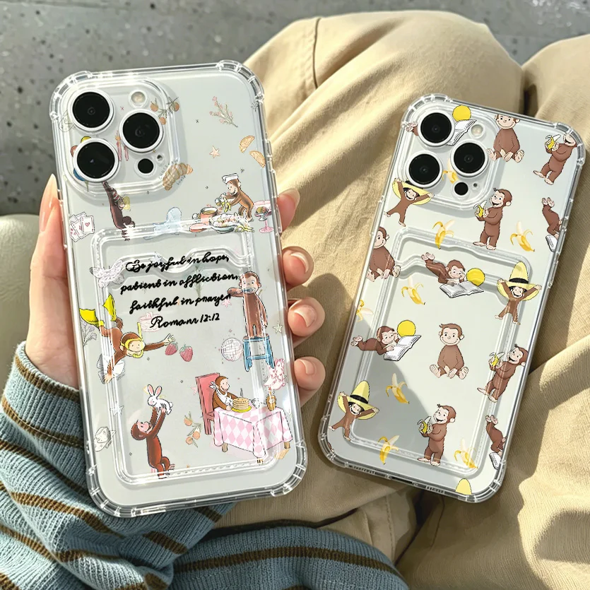 Monkey G-georges Card Hold Case for Samsung Galaxy A17 A07 A56 A36 A26 A55 A35 A06 A24 A14 A54 A15 A05S A25 A34 A23 4G 5G Cover