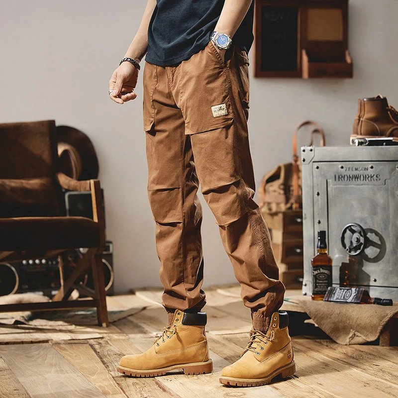 

Men's Trendy Casual Work Pants Sporty Outdoor Loose Wear-Resistant Simple High Arcade Style