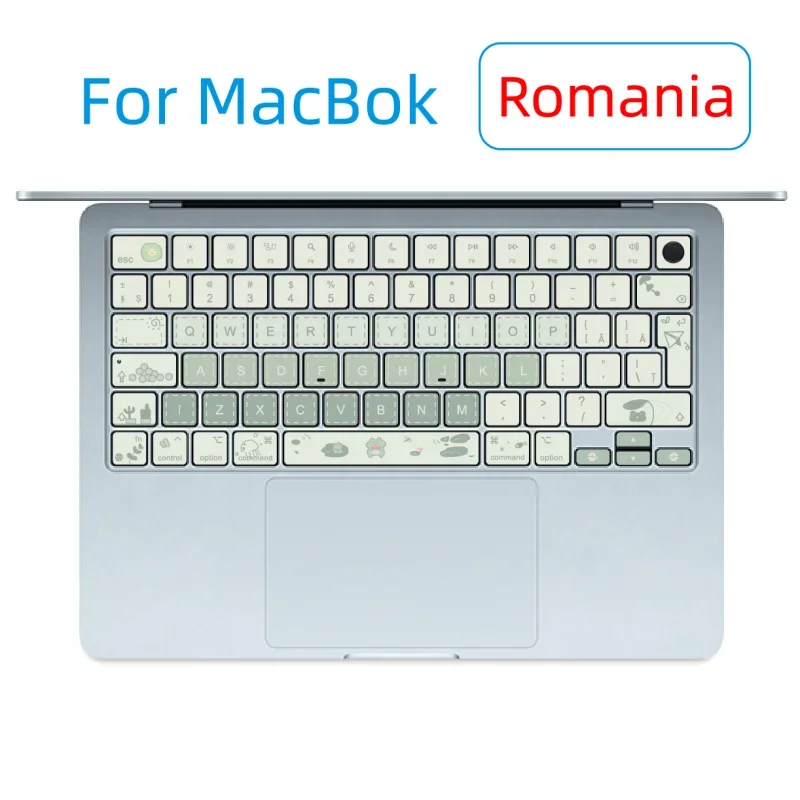 

GEFENSI подходит для (Романия) Apple MacBook, наклейка на клавиатуру ноутбука, наклейка на кнопку Air (M2 M3 M4) Pro (13 14, 15, 16)