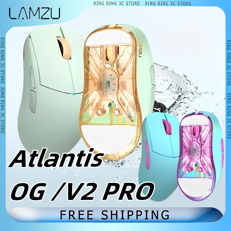 

Беспроводная мышь LAMZU Atlantis OG V2 PRO, Двухрежимная легкая игровая мышь с низкой задержкой FPS для офиса и геймеров, компьютерная мышь 26000DPI, мыши для киберспорта