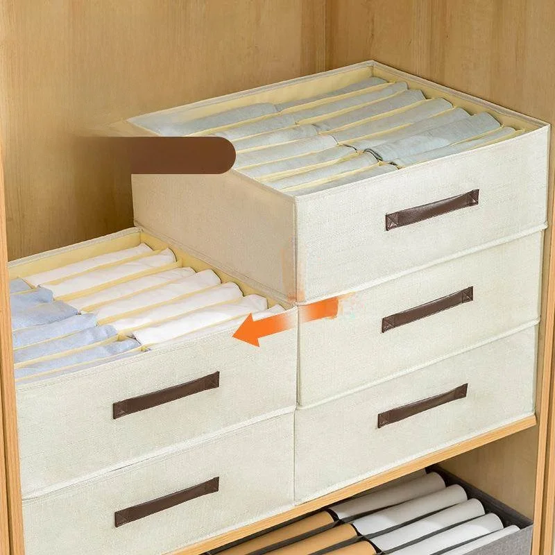 

Современный хлопково-льняной органайзер для одежды с несколькими отделениями, для разных сезонов, простой дизайн, корейский стиль