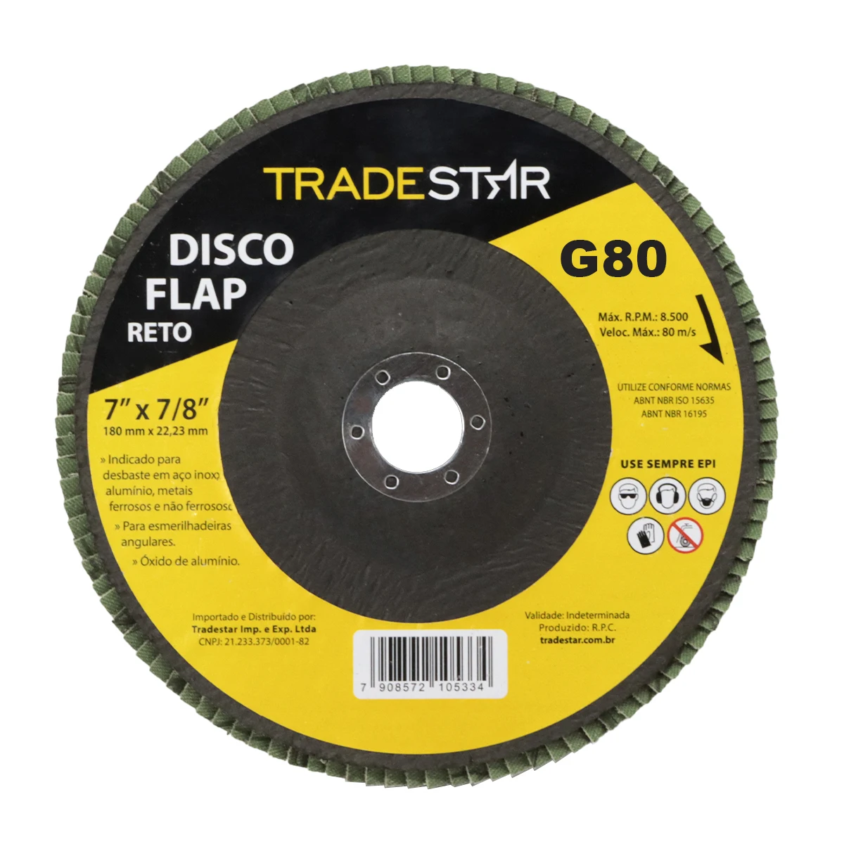 180mm Grão 80 Right Flap Disc