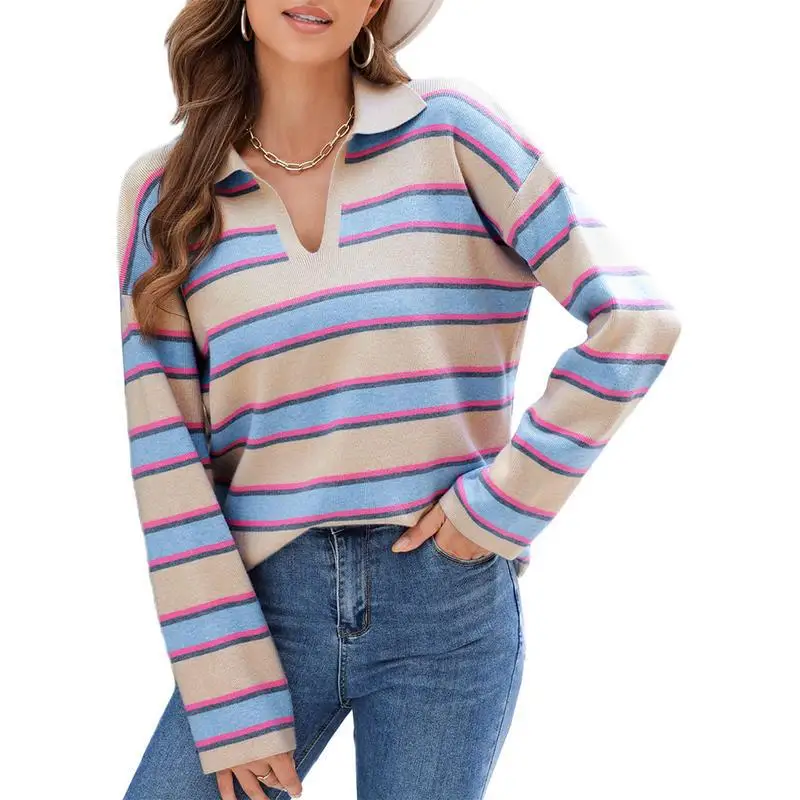 

Women's Striped Turtleneck Sweater Crew Neck Knitwear Spring 2026 Fashion Other Style Other Material 100% Online And Offline ...
