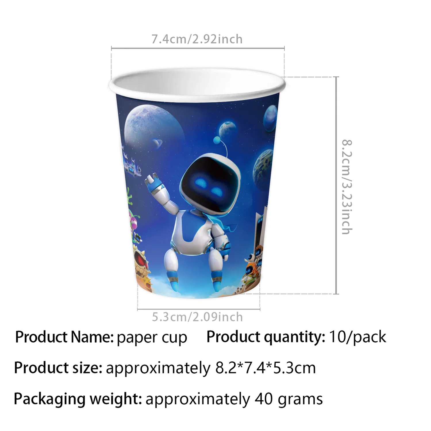 アストロボット誕生日パーティーの装飾ロボットセット食器テーブルクロスカップバルーンケーキトッパーベビーショー少年宇宙飛行士ゲームパーティーサプライ