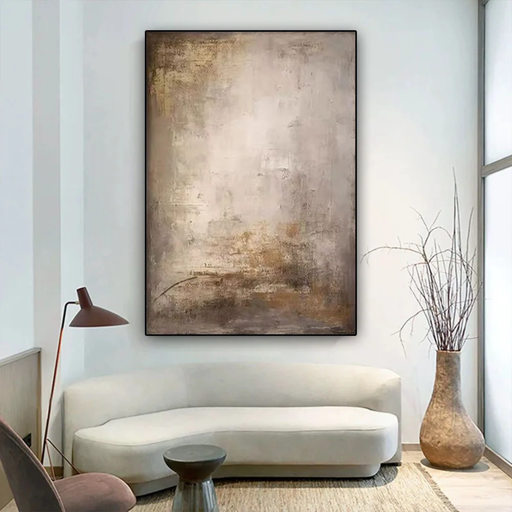 

Gold Foil Line Canvas Art Retro Home Wall Poster 100% Hand-Painted Scraper Oil Painting Golden Picture Decor Living Room Mural