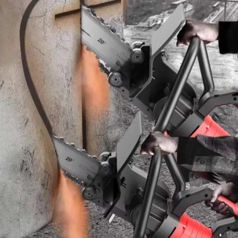 New Portable Wall Cutter Reinforced Concrete Grooving Cutting Machine Dust-Free Electric Chain Saw
