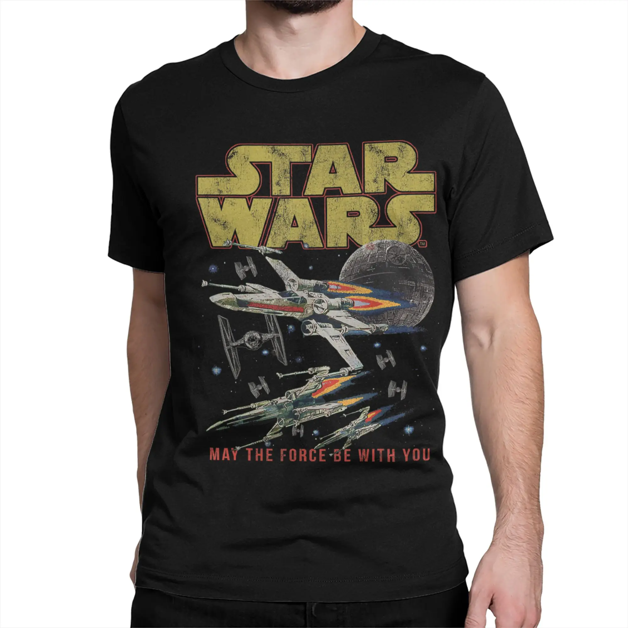 Men Women's A New Hope X-Wing May The Force Be with You Darth Maul T Shirts 100% Cotton Clothing Crew Neck Tee Gift Idea T-Shirt
