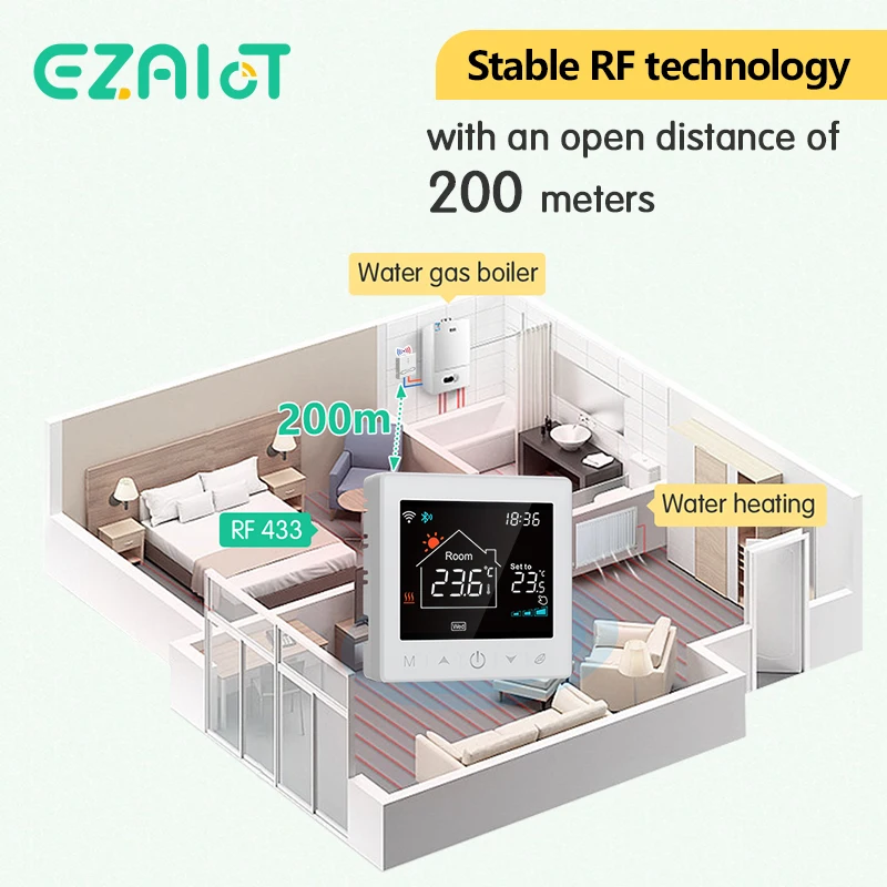 EZAIoT Warm Floor Thermostat Wireless WiFi Thermoregulator for Gas Boiler Heating Controller Tuya Smart Alexa Google Home