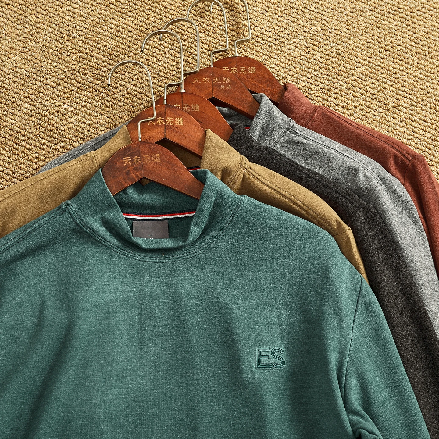 

Round neck T-shirt men's long-sleeved autumn and winter German velvet thermal bottoming shirt with casual long-sleeved T-shirt