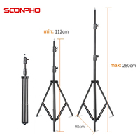 SOONPHO 280cm Light Stand Heavy Duty With 1/4 Screw For Photo Studio Flash Diffuser Tripods Ring Lamp Softbox Photography Tripod