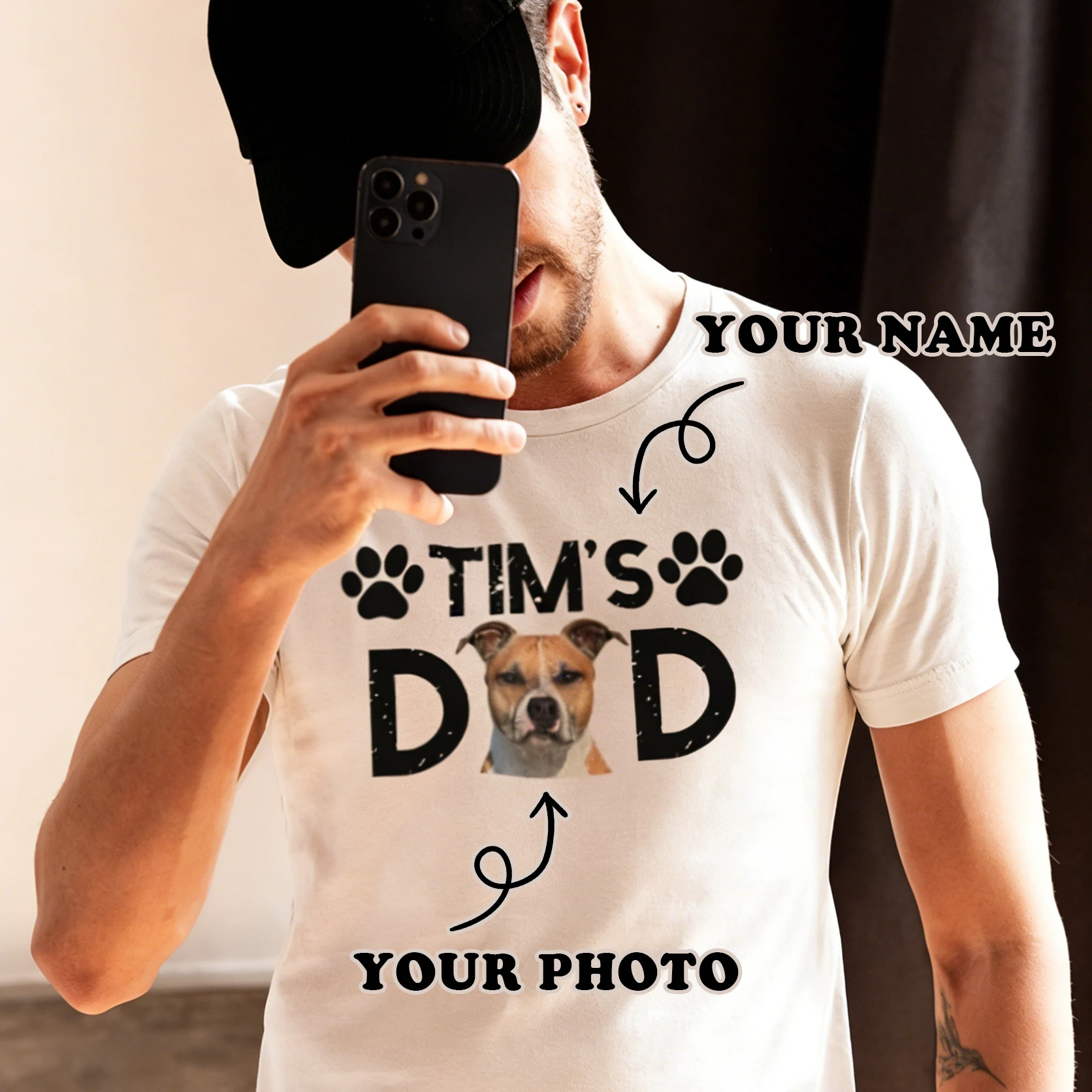 Dad Shirt, Custom Pet Shirt, Gift, Custom Dog Mom Dad Shirt With Pet Names, Dog Owner Tee, Dog cat lover image 3