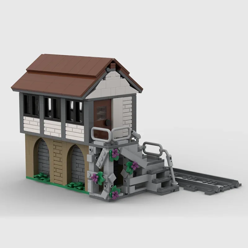 Spoorwegtrein Model Moc Bouwstenen Spoorwegseinhuis Technologie Modulaire Blokken Geschenken Kerstspeelgoed Diy Assemblage