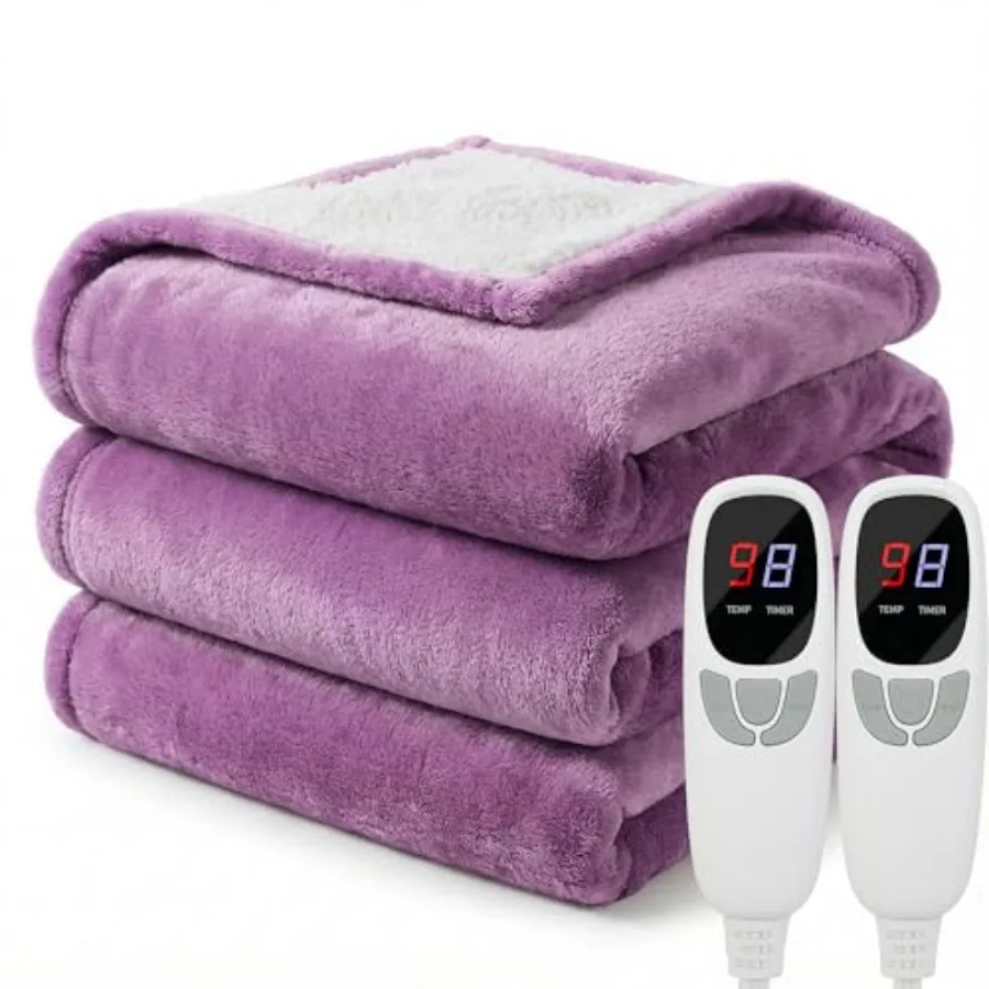 

Электрическое одеяло с подогревом размера Queen (84x90 дюймов) с двойным управлением, 9 уровней нагрева, 10 режимов таймера, автоматическое отключение, быстрый нагрев